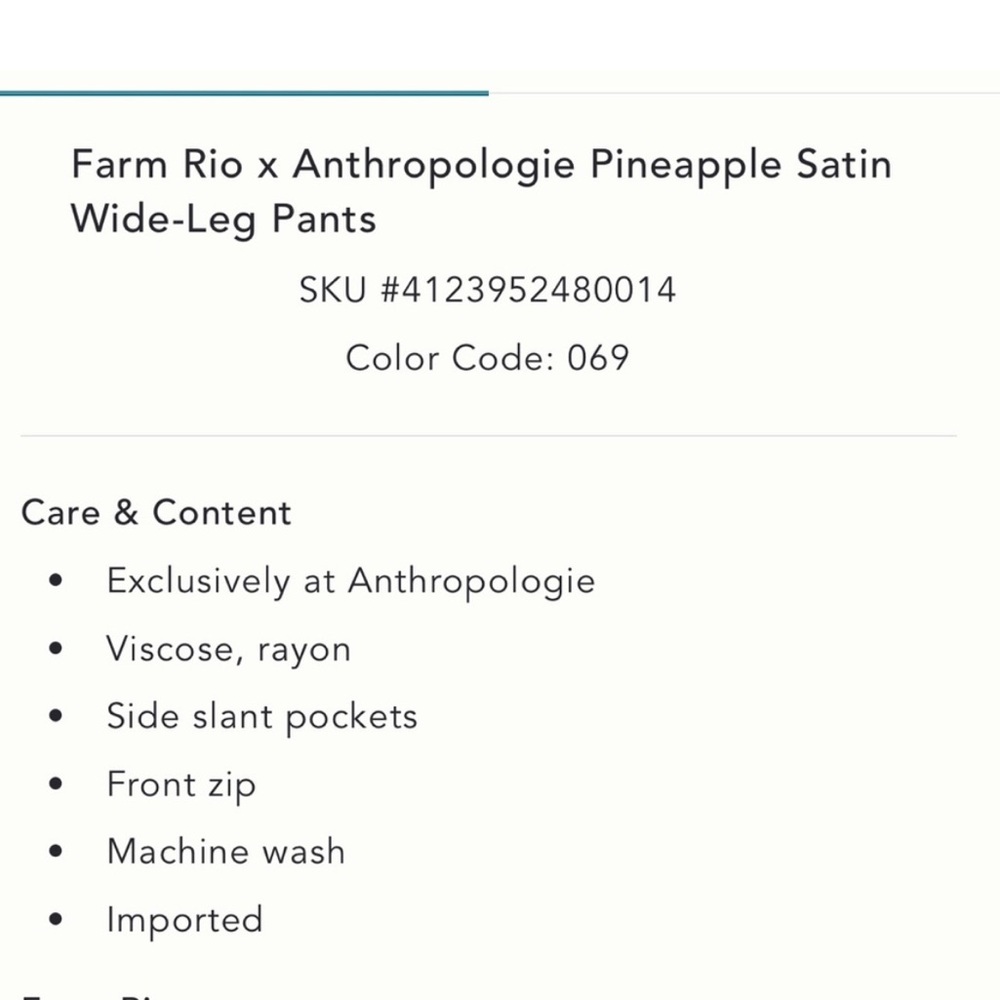 🎉HOST PICK 🎉FARM Rio x Anthropologie Pink and Orange Pineapple Wide Leg Pants - Picture 5 of 10
